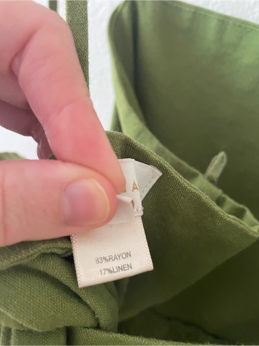 Monteau Los Angeles Women’s Green Wide Leg Tie Back Cropped Linen Jumpsuit SZ S - Picture 11 of 12